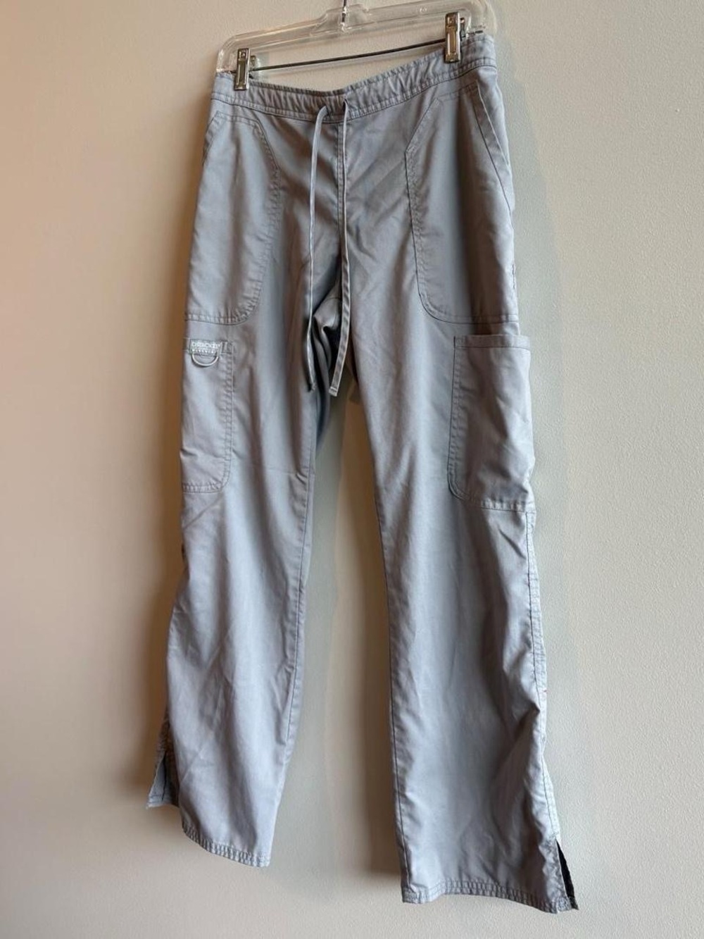 Cherokee Light Gray Women's Cargo Drawstring Scrub Pants